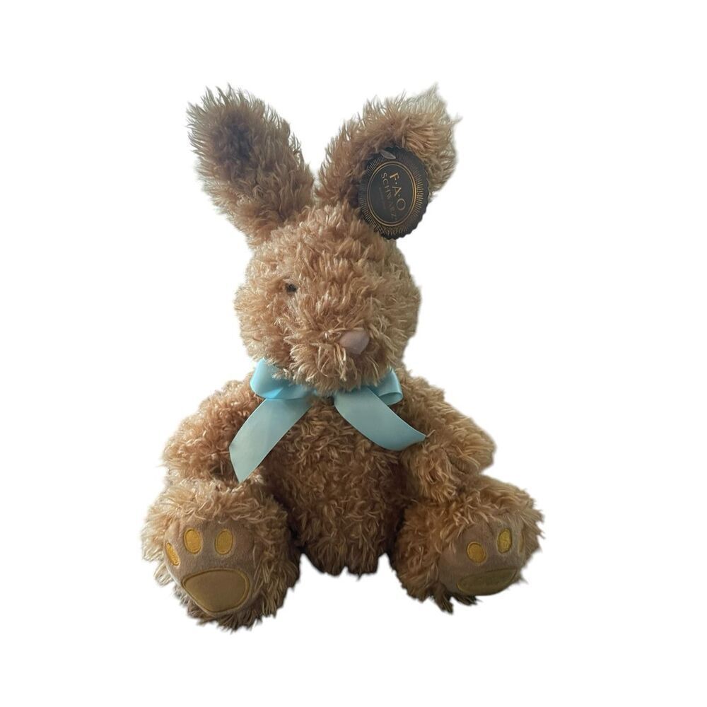 New F.A.O. Schwarz Brown Bunny Rabbit Plush 13"